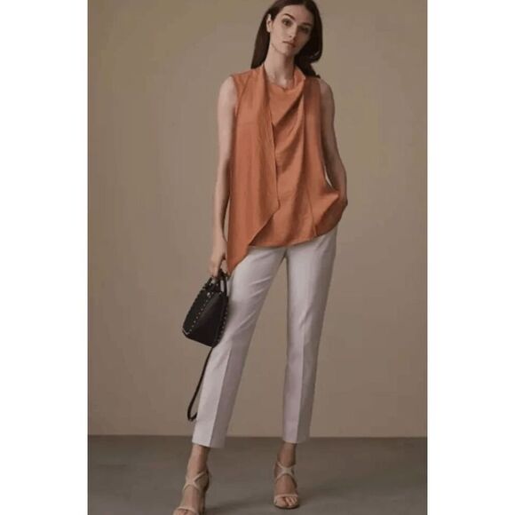 Reiss Joanne Slim Fit Tailored Trousers 8 Womens egg shell - Picture 1 of 6